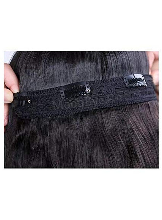 MoonEyes, Natural Curly/Wavy Hair Extensions in High Temperature Synthetic Fiber in 24 inch,5 Clips Head in 1 Piece For women and girls in (BLACK) - Image 3