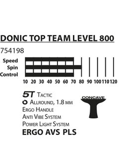 دونيك مضرب تنس الطاولة Donic-Schildkrot Top Team 800، مقبض AVS & PLS، إسفنجة 1.8 مم  - Image 4