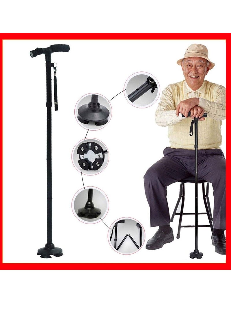 Phone Planet - Foldable And Adjustable Walking Stick With Led Light - Image 1