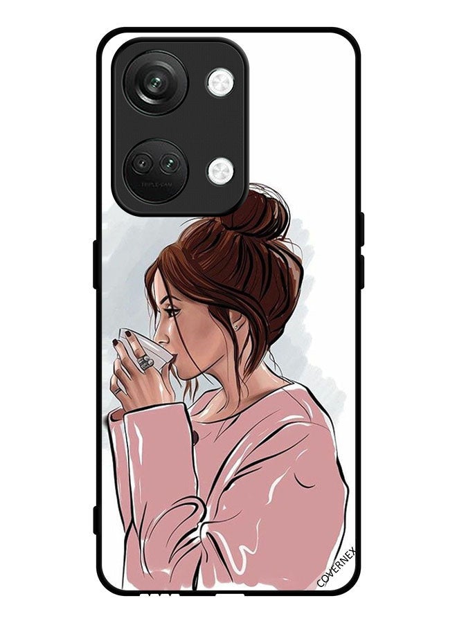 Covernex غطاء واقي لهاتف OnePlus Nord 3 5G فن فتاة تشرب الشاي - Image 1