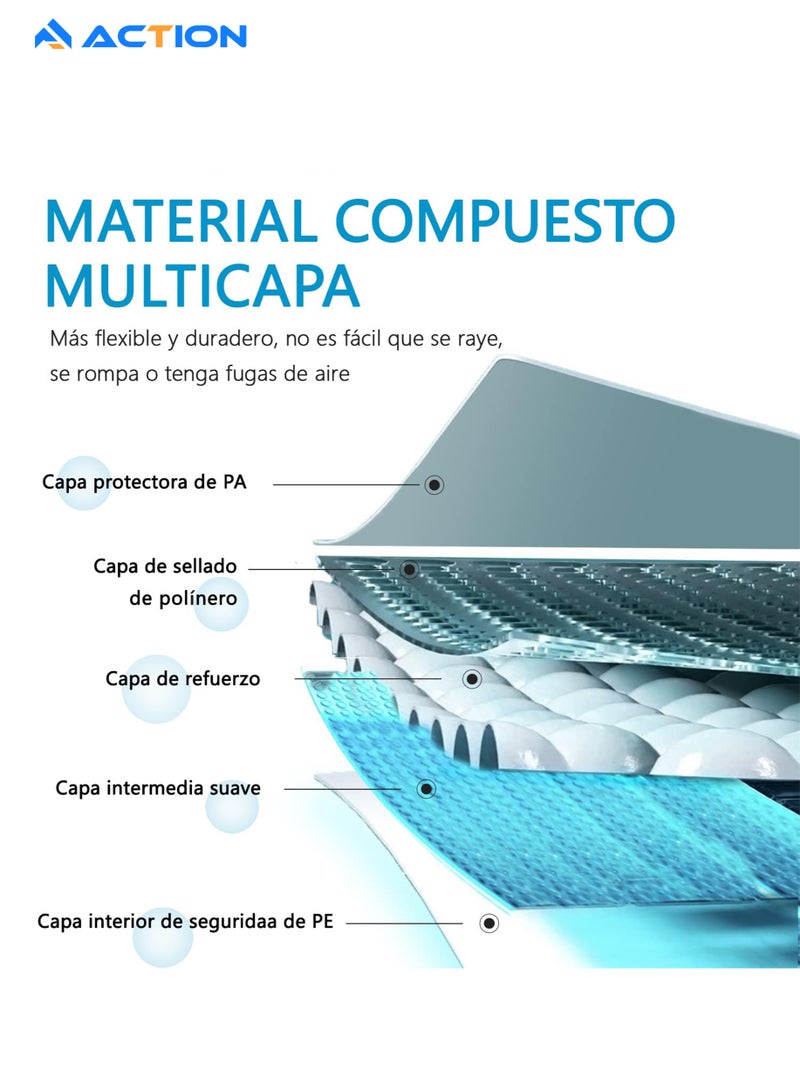 ACTION 10 Pack  Vacuum Storage Bags with Hand Air Pump for Comforters, Blankets & Clothes – Vacuum Sealed Compression Bags with Hand Pump – Space Saver Storage Bags for Bedding, Moving, Travel & Organization. (2 Pcs 100x80cm), (4 Pcs 80x60cm), (4 Pcs 70x50cm) - Image 3