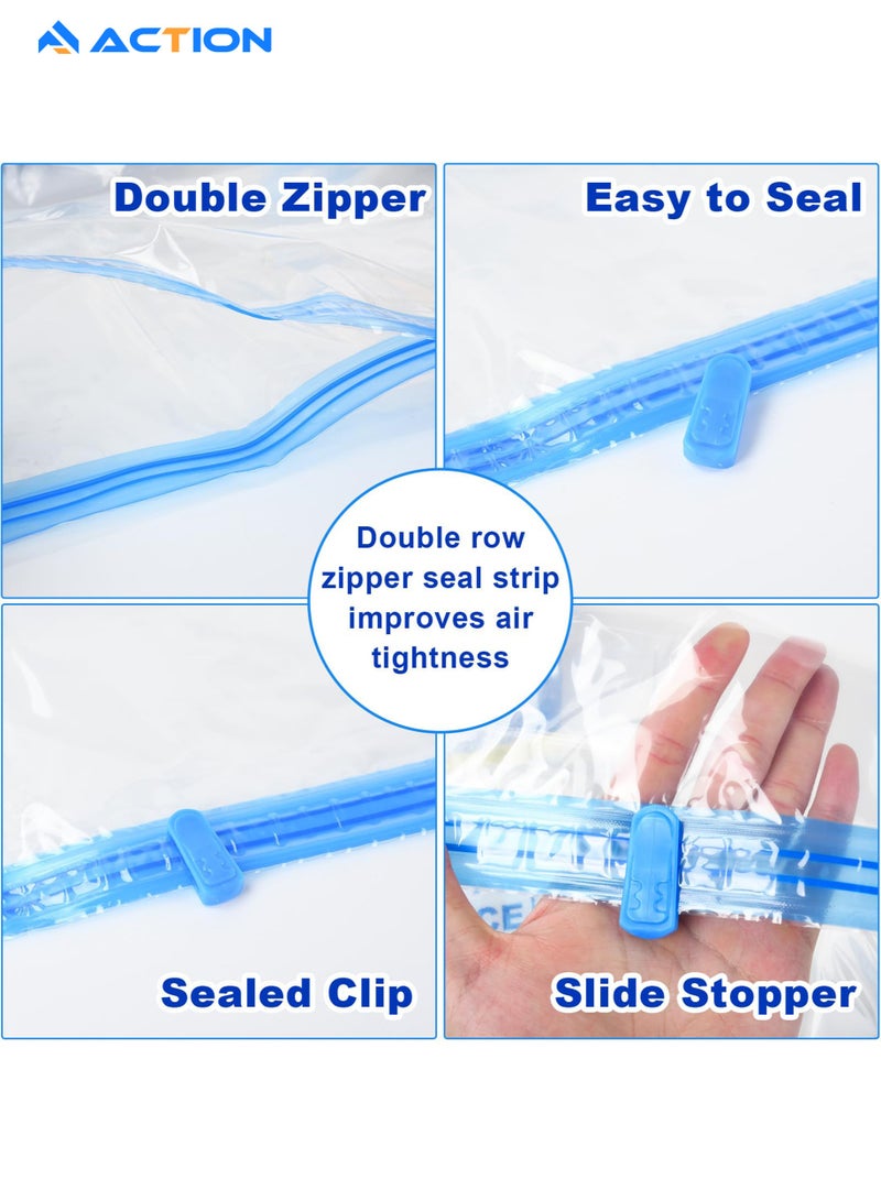 ACTION 10 Pack  Vacuum Storage Bags with Hand Air Pump for Comforters, Blankets & Clothes – Vacuum Sealed Compression Bags with Hand Pump – Space Saver Storage Bags for Bedding, Moving, Travel & Organization. (2 Pcs 100x80cm), (4 Pcs 80x60cm), (4 Pcs 70x50cm) - Image 5