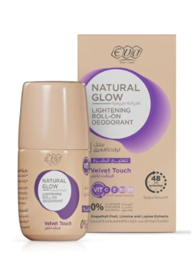 Eva Skin Care Natural Glow Roll-On Deodorant to Lighten the Skin Velvet Touch 60 Grams - Image 1