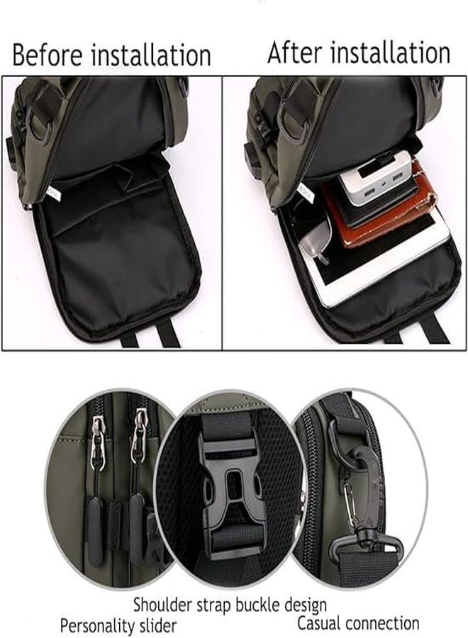 JAGDIV Men Sling Bag Shoulder Crossbody Backpack with Adjustable Strap Waterproof Chest Bag with USB Charging - Image 5