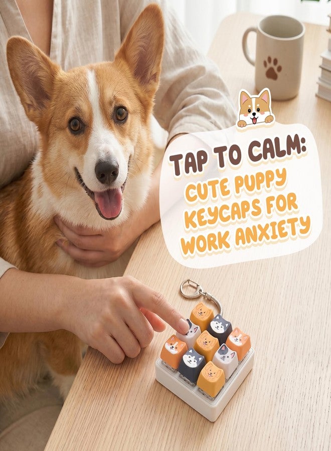 Netholid 9-in-1 Dog Keyboard Fidget Toys for Adults Clicky Keyboard Clicker Fidget Keychain Gifts for Dog Lovers Office Stress Relief ASMR (1P, 9IN1-Dog) - Image 4