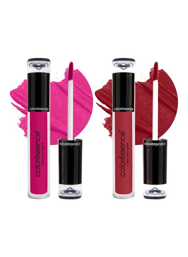 كالرسينس أحمر شفاه سائل مقاوم للنقل من ليبستاي للحصول على شفاه كثيفة غير لامعة تدوم لأكثر من 12 ساعة | لون الشفاه السائل مع لمسة نهائية مخملية غير لامعة| لطخة والدليل | العنبر الأحمر | بينك لولي - Image 1