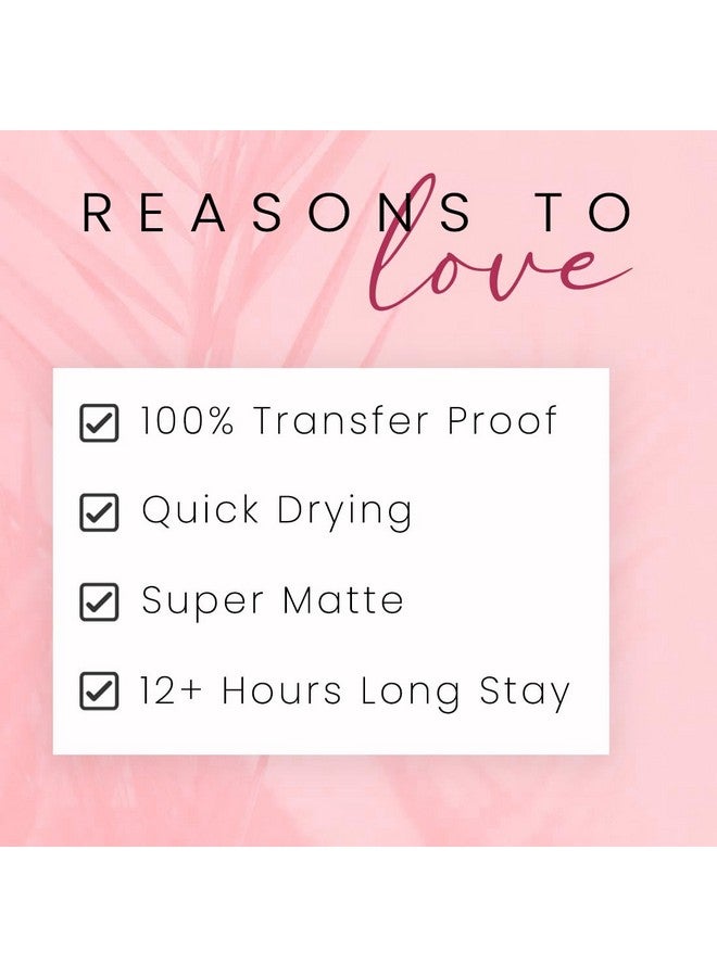 كالرسينس أحمر شفاه سائل مقاوم للنقل من ليبستاي للحصول على شفاه كثيفة غير لامعة تدوم لأكثر من 12 ساعة | لون الشفاه السائل مع لمسة نهائية مخملية غير لامعة| لطخة والدليل | العنبر الأحمر | بينك لولي - Image 3