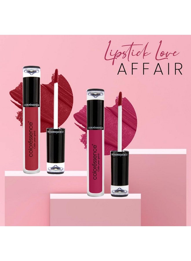 كالرسينس أحمر شفاه سائل مقاوم للنقل من ليبستاي للحصول على شفاه كثيفة غير لامعة تدوم لأكثر من 12 ساعة | لون الشفاه السائل مع لمسة نهائية مخملية غير لامعة| لطخة والدليل | العنبر الأحمر | بينك لولي - Image 2