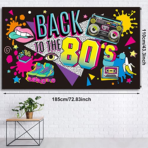 Irenare Back to The 80's Party Banner Backdrop Decorations Supplies for Photography Background, 73 x 43 x 0.04 Inch - Image 2