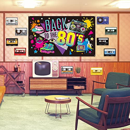 Irenare Back to The 80's Party Banner Backdrop Decorations Supplies for Photography Background, 73 x 43 x 0.04 Inch - Image 5