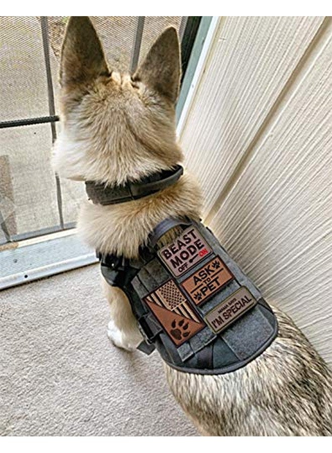 U-LIAN U-LIAN 4 Pieces Dog Pet Patch Beast Mode On Ask to Pet US Flag Dog Tracker Mama Says I'm Special Funny Hook and Loop Patches Sevice Dog Multitan - Image 4