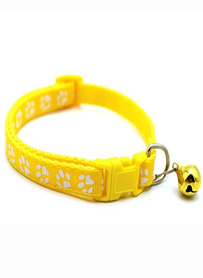 Litvibes Cat Collars Set of 3 with Bell,Kitten & Small Soft Adjustable Collar Safe,Solid & Protection Breakaway for Cats & Puppies,Cute Kitty Neckband with Paw Print-(Light Blue,Yellow,Turquoise) - Image 3