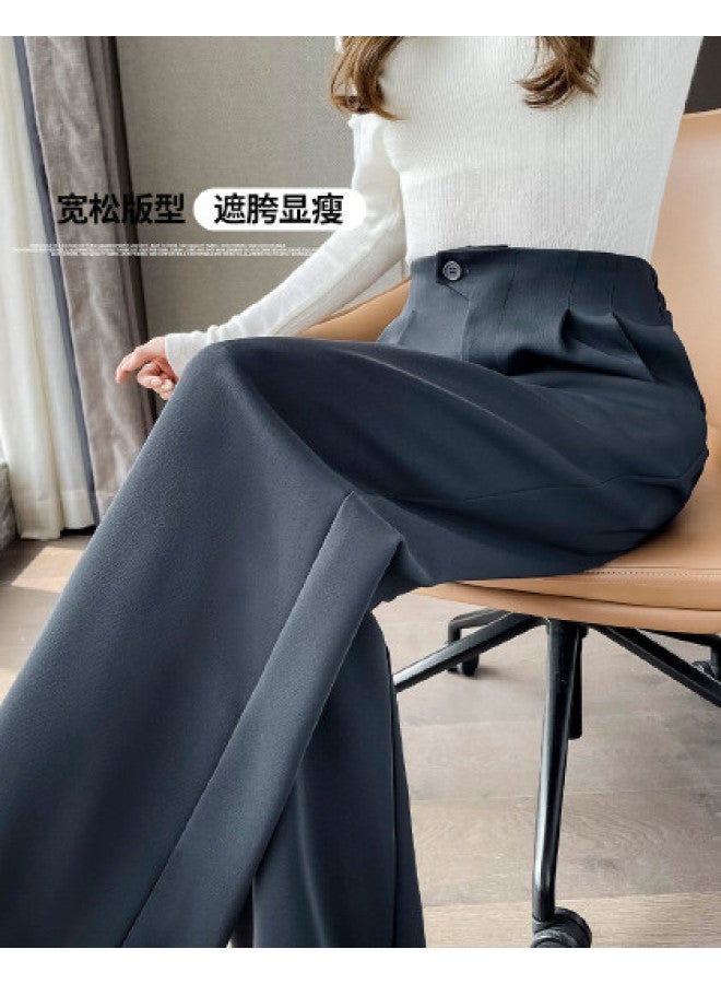 Hstyle Women's Wide-leg Suit Pants 2025 Spring/fall High-quality Drape Versatile Slimming Straight-leg Narrow Fit Casual Trousers - Image 1