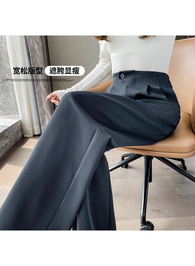 Hstyle Women's Wide-leg Suit Pants 2025 Spring/fall High-quality Drape Versatile Slimming Straight-leg Narrow Fit Casual Trousers - Image 2