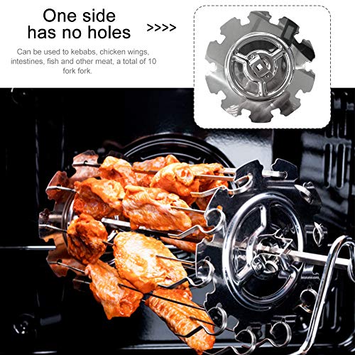 BNYTXV BBQ Steel Metal Roaster Rotisserie Skewers Needle Cage Oven Kebab Maker Grill - Image 2