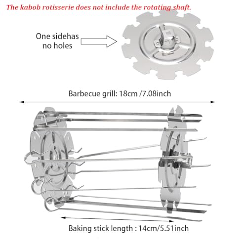 BNYTXV BBQ Steel Metal Roaster Rotisserie Skewers Needle Cage Oven Kebab Maker Grill - Image 3