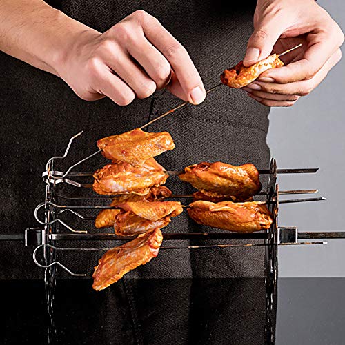 BNYTXV BBQ Steel Metal Roaster Rotisserie Skewers Needle Cage Oven Kebab Maker Grill - Image 5