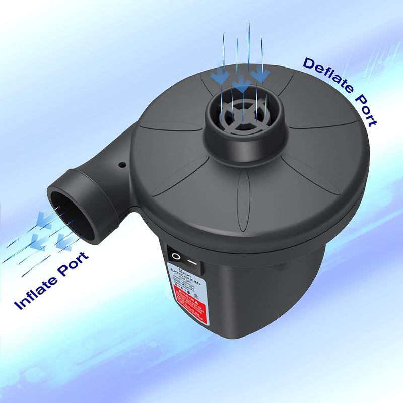 MAXEVER Quick-Fill Electric Air Pump with 3 Nozzles, AC 110V-120V Portable Inflator Deflator for Inflatables Pool Float Toys Air Mattress Bed Couch Swim Ring Tube Raft - Image 2