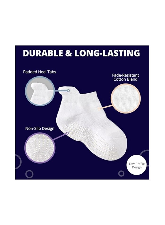 Oasisgalore Non Slip Grip Ankle Boys and Girls Socks with Non Skid for Babies Toddlers and Kids Back to School - Image 2