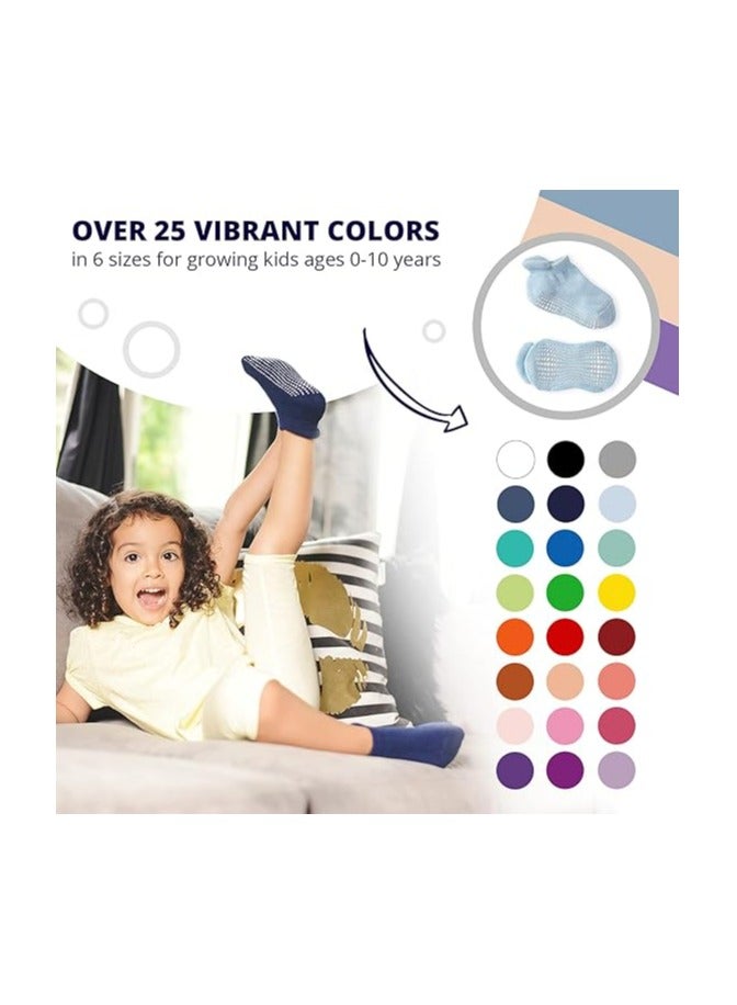 Oasisgalore Non Slip Grip Ankle Boys and Girls Socks with Non Skid for Babies Toddlers and Kids Back to School - Image 3