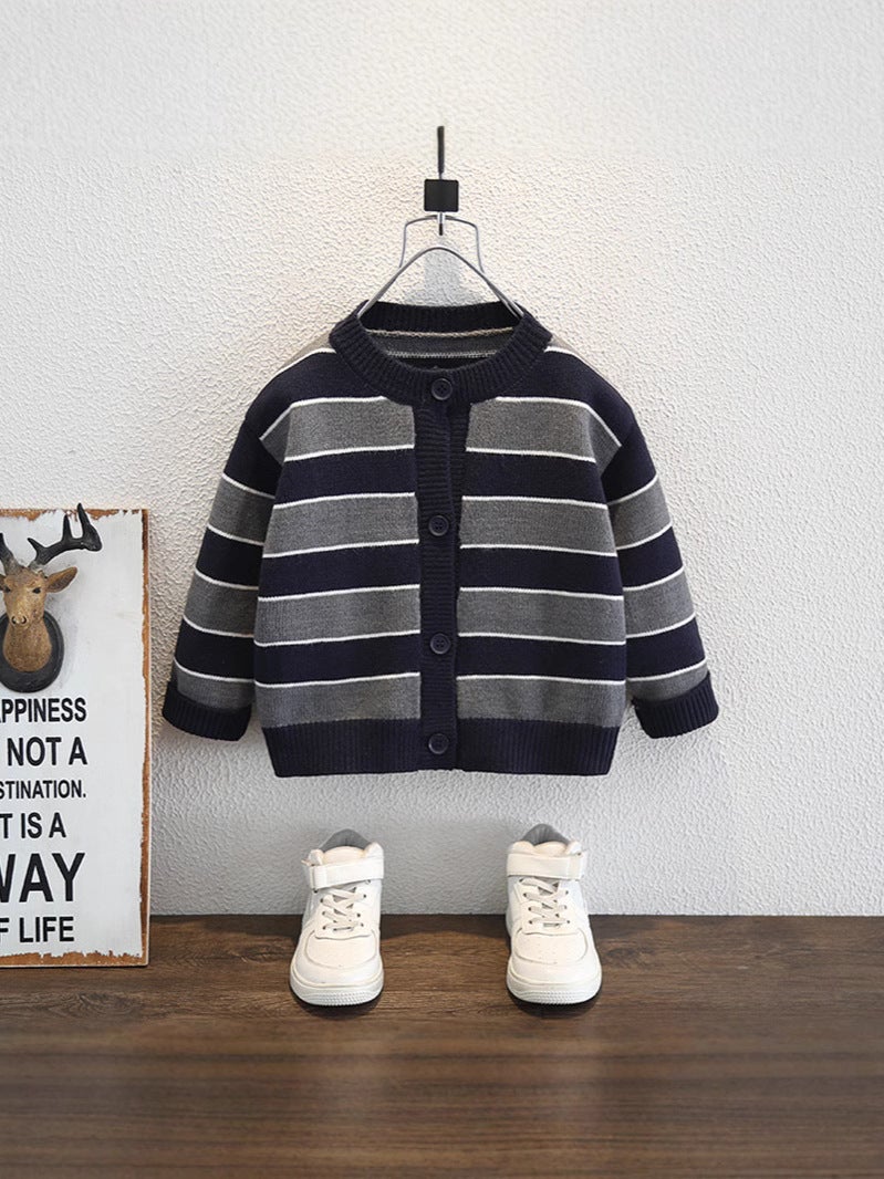 Boys' Baby'S Western Style Cardigan Children'S Wear Korean Casual Long Sleeve Sweater Children'S Coat - Image 4