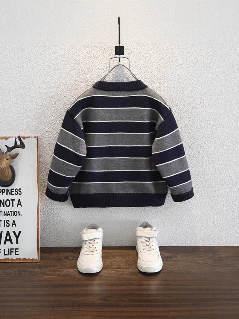 Boys' Baby'S Western Style Cardigan Children'S Wear Korean Casual Long Sleeve Sweater Children'S Coat - Image 5