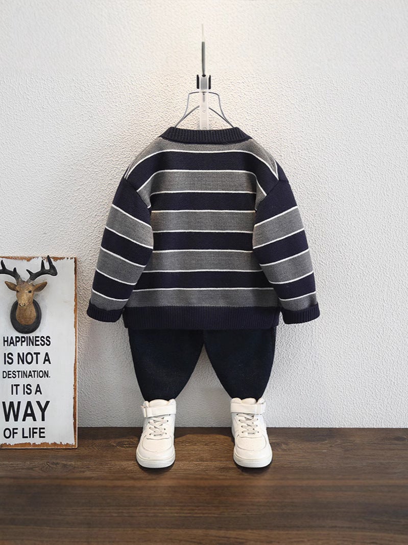 Boys' Baby'S Western Style Cardigan Children'S Wear Korean Casual Long Sleeve Sweater Children'S Coat - Image 3