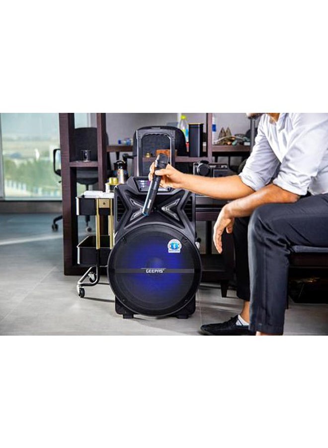 GEEPAS Rechargeable Trolley Bluetooth Speaker GMS11131 Black - Image 3