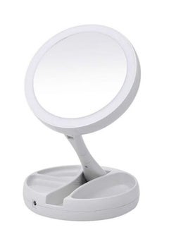 ORiTi 1pc Foldable USB Charging Or Battery Led Mirror, Makeup White Vanity Cosmetic Mirror With Light, 10X Magnifying Table Mirrors  - Image 1