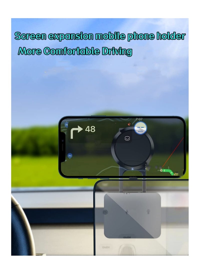 SYOSI Magnetic Car Phone Holder Mount for Car, Alloy Folding Car Phone Mount Folding Magnetic Phone Mount Magnetic Phone Holder Universal Dashboard Phone Holder for iPhone Samsung All Phones - Image 4