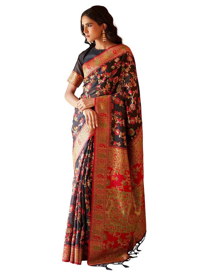 Janasya Janasya Women's Silk Saree (SAR311_Black) - Image 1