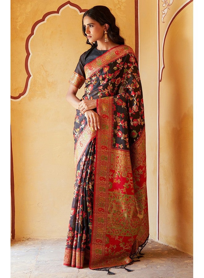 Janasya Janasya Women's Silk Saree (SAR311_Black) - Image 2