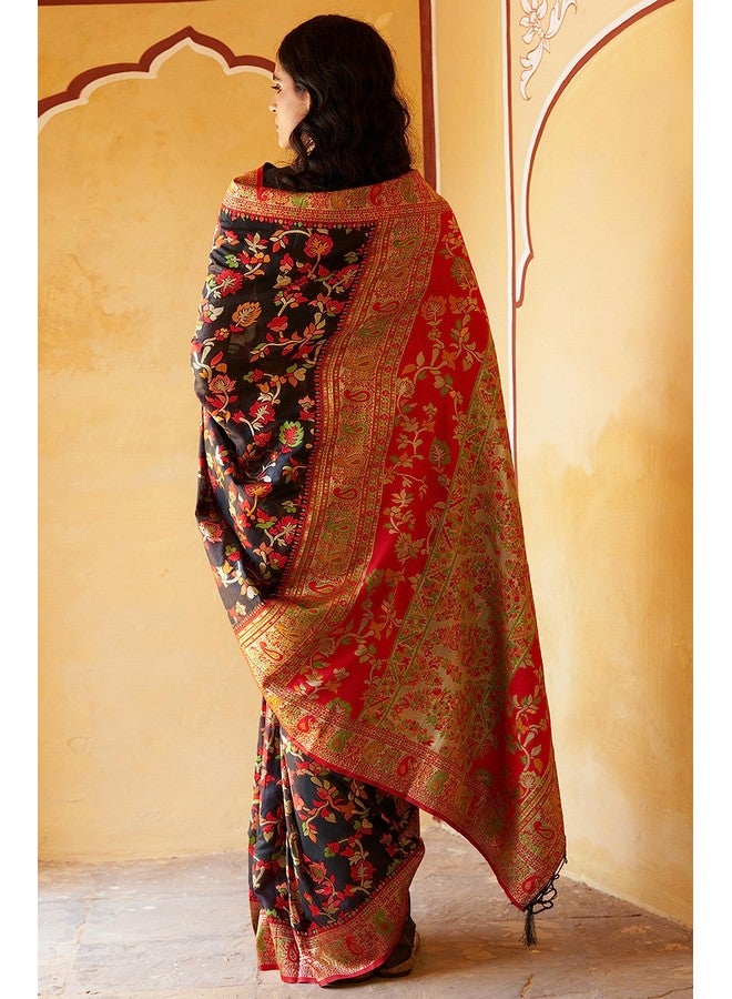 Janasya Janasya Women's Silk Saree (SAR311_Black) - Image 5