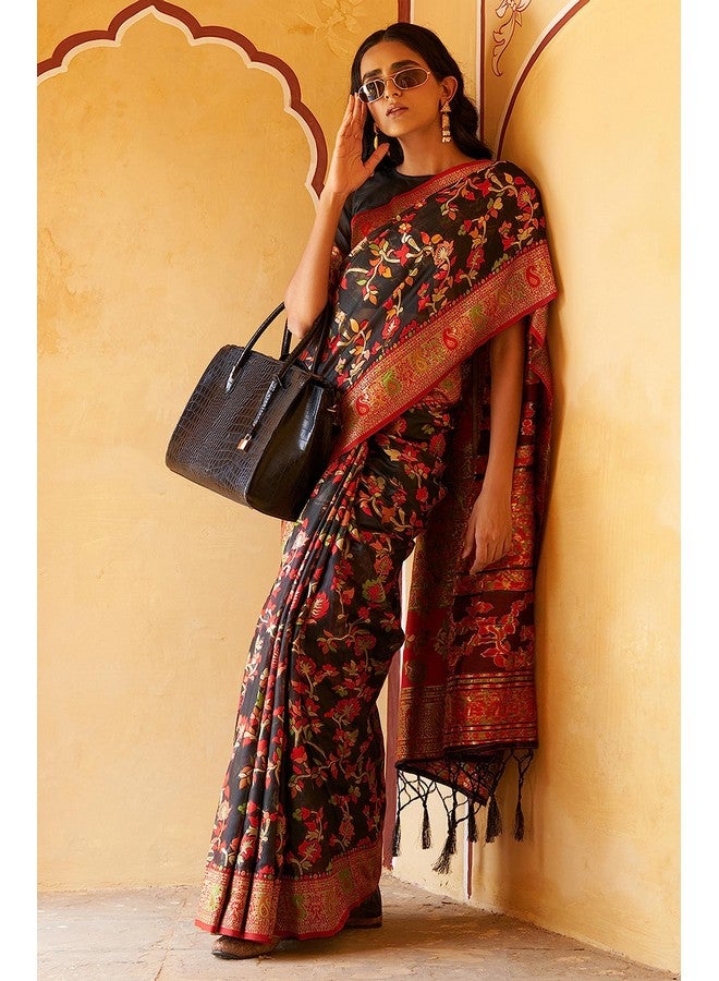 Janasya Janasya Women's Silk Saree (SAR311_Black) - Image 3