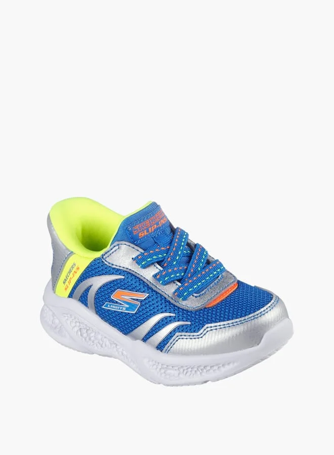 سكيتشرز Boys' Logo Detail Light-Up Sneakers - METEORLIGHTS