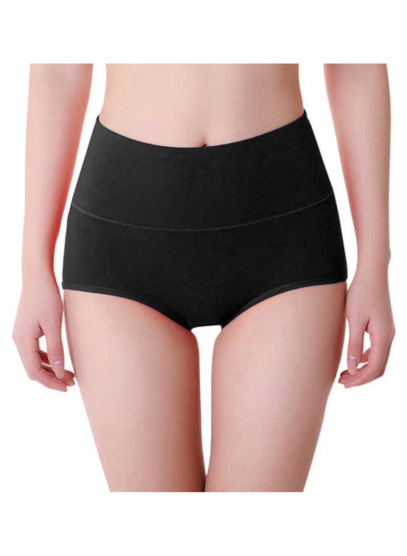 Glamroot Women's Cotton High Waist Full Coverage Tummy Control Panty (Pack Of 3), Black/Grey/Beige - Image 4