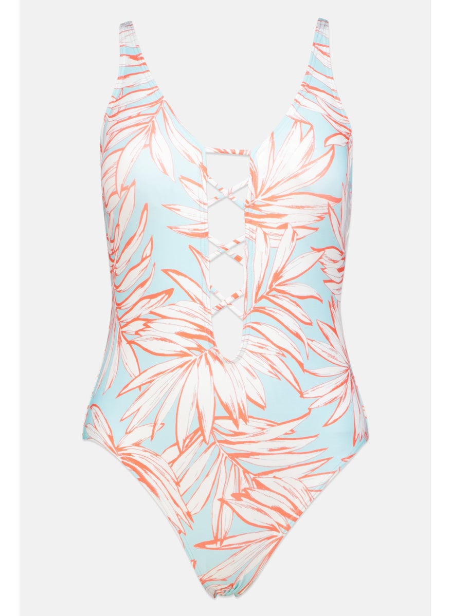 VINCE CAMUTO - Women Padded One Piece All Over Printed Swimwear, White - Image 1