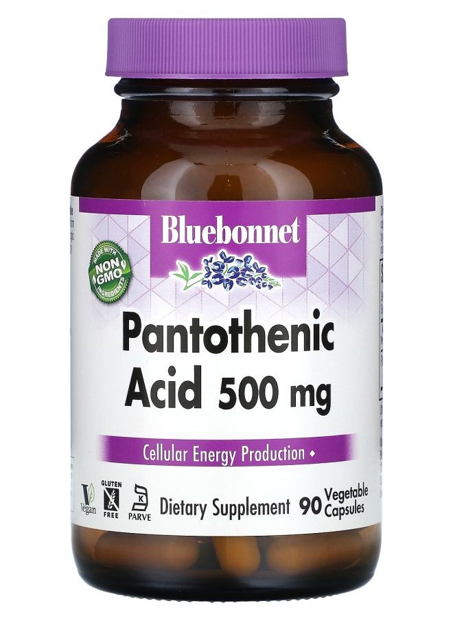 Bluebonnet Nutrition Pantothenic Acid 500 mg 90 Vegetable Capsules  - Image 1