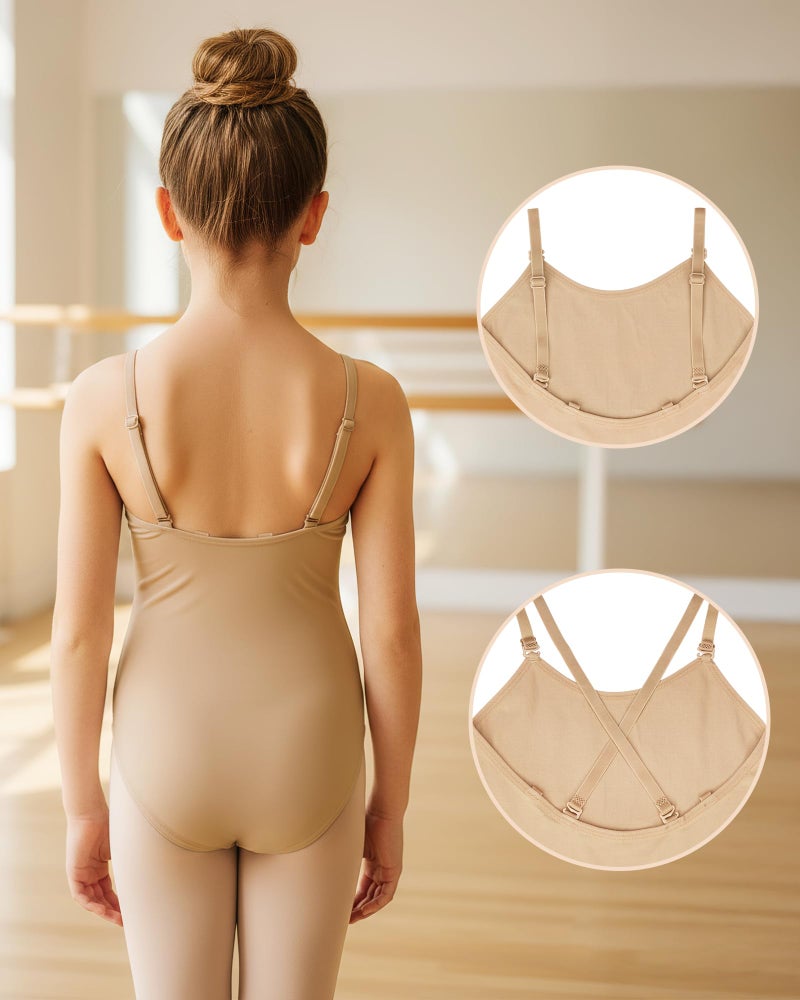 Stelle Girls Nude Seamless Undergarment Camisole Leotard for Dance/Ballet/Gymnastics (Nude, 7-9 Years) - Image 4