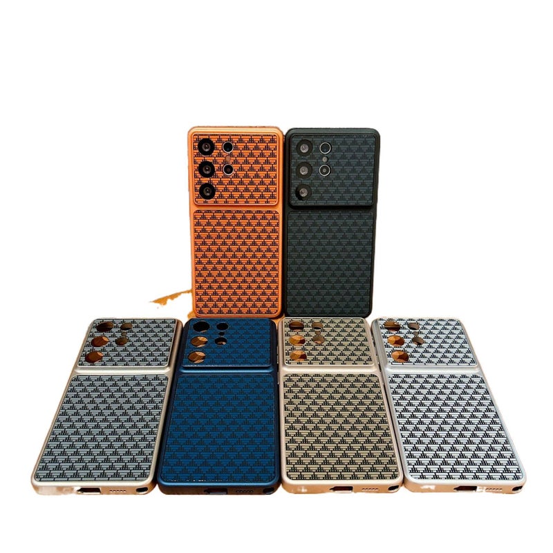 غطاء واقي | أزرق | مقاوم للصدمات لـ Samsung Galaxy S24 Ultra | حماية من السقوط | نقش مثلثي - Image 2