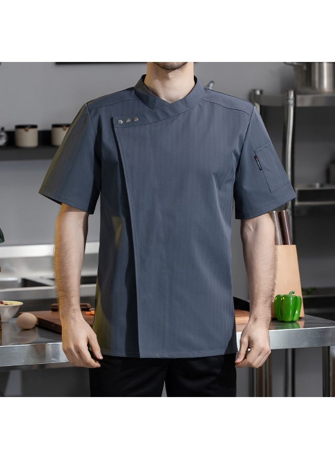 NIBEMINENT Professional Chef's Shirt Hotel Cook Uniforms Breathable Cooking Jacket Kitchen Catering Cake Room Hot Pot Kitchen Work Clothing  - Image 1