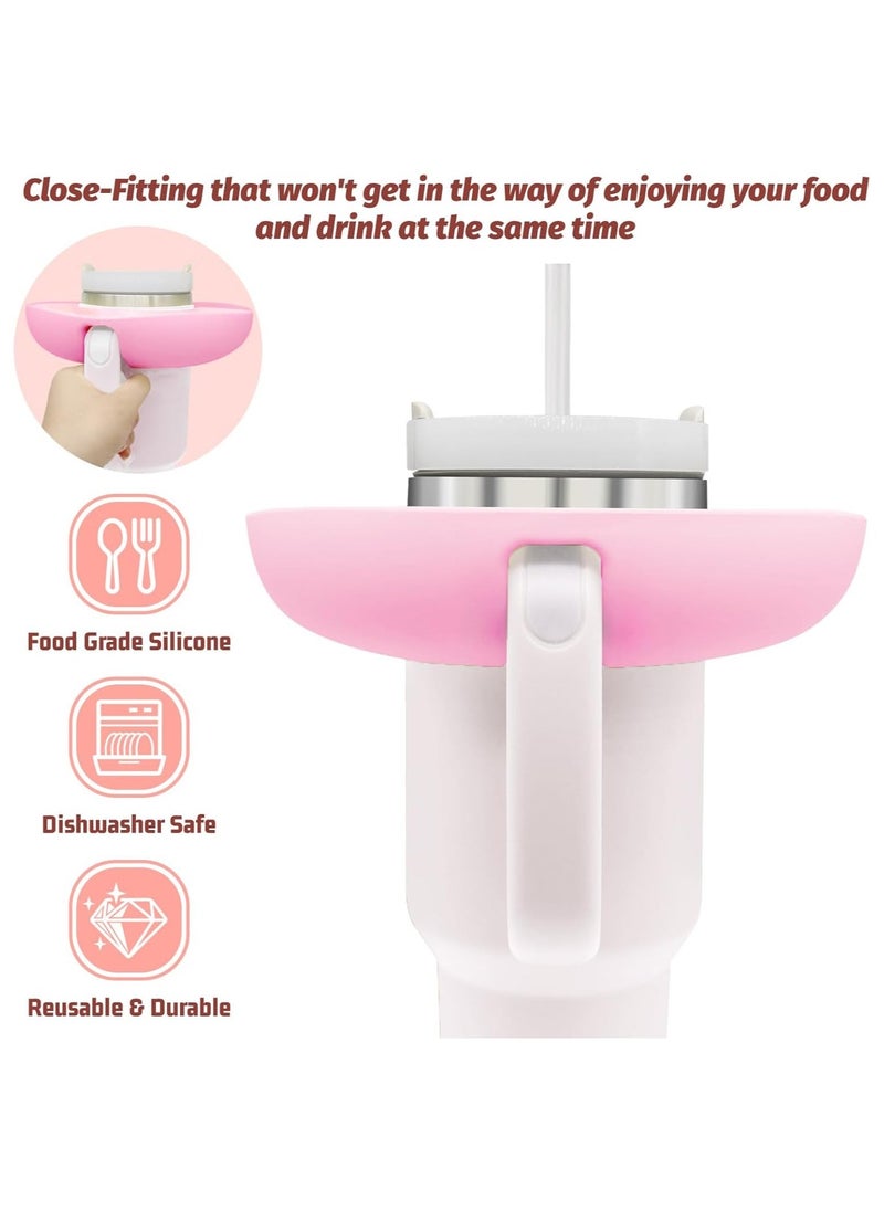 Hihonor Snack Bowl for Stanley 40 oz Tumbler with Handle Tumbler Snack Tray Compatible with Stanley Cup 40 oz with Handle Reusable Snack Ring for Stanley Cup Accessories Barbie Pink  - Image 4