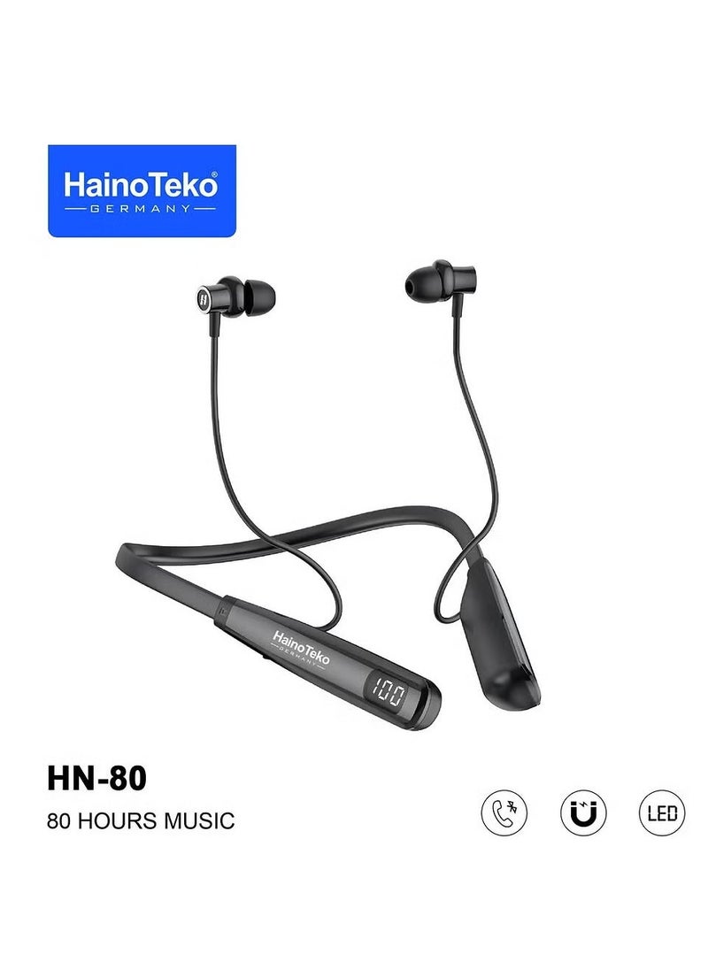 Haino Teko Haino Teko Germany HN 80 Wireless Bluetooth Neckband Earphone, Black  - Image 1