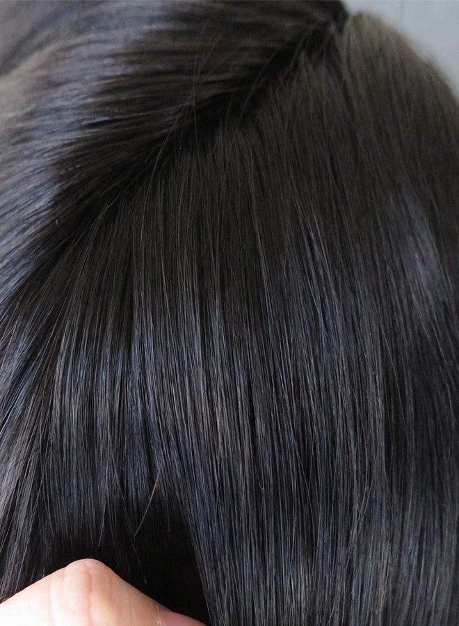 Glorious Hub PREMIUM LACE 9x6 Natural Front Hairline Patch for Men | 100% Remy Human Hair Wig | Real and Discreet Hairline Toupee | Durable Mono Base with Fine Lace Hybrid System | Can be Fix with Hair Patch Clips, Tape or Glue | Natural Black Shade | - Image 3
