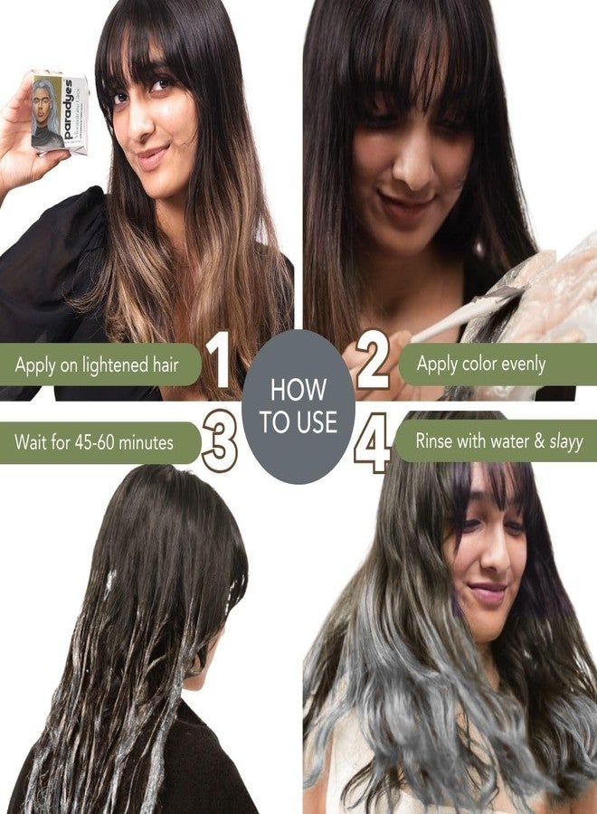 Paradyes Semi-permanent Moonstone Grey DIY Conditioner Based Hair Colour infused with Aloe-vera, Bhringaraj, Brahmi, Almonds & Amla 120 gm - Image 4
