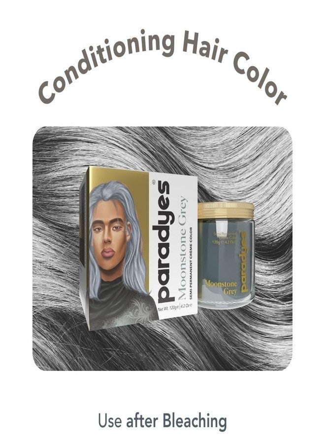 Paradyes Semi-permanent Moonstone Grey DIY Conditioner Based Hair Colour infused with Aloe-vera, Bhringaraj, Brahmi, Almonds & Amla 120 gm - Image 2