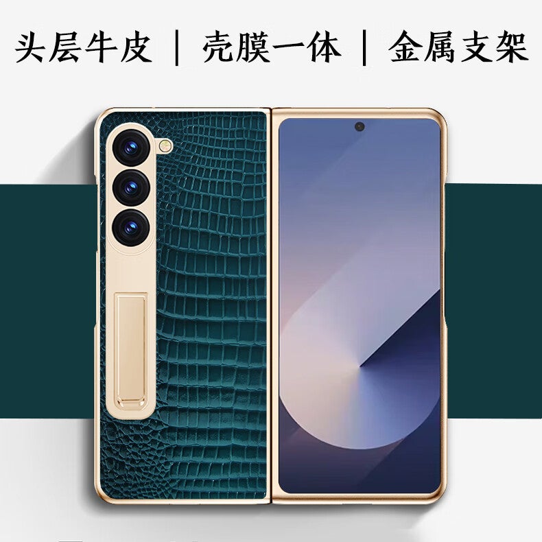 غطاء واقي، حامل قائم، لـ Samsung Galaxy Z Fold 5، أحمر بوظيفة حامل باللون الأحمر للطاولة للمكتب المنزلي سهل الحمل - Image 5