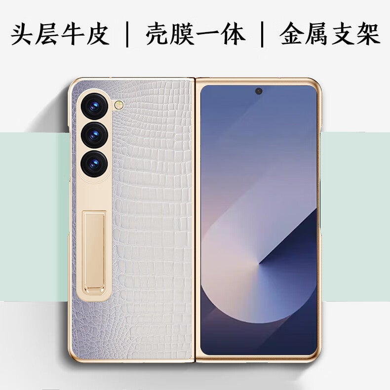 غطاء واقي، حامل قائم، لـ Samsung Galaxy Z Fold 5، أحمر بوظيفة حامل باللون الأحمر للطاولة للمكتب المنزلي سهل الحمل - Image 2