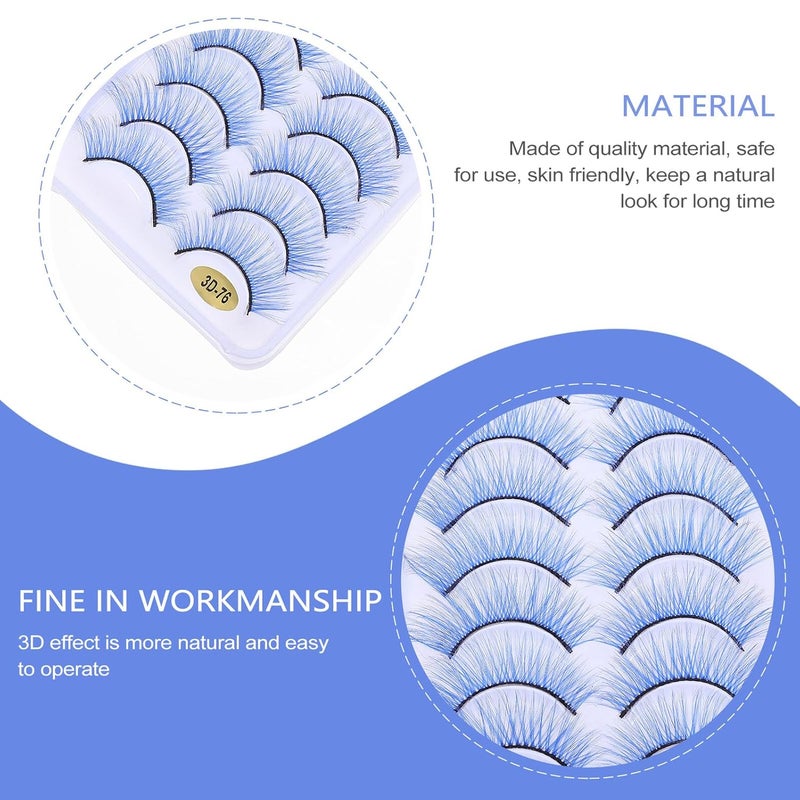 PATKAW 10 Pairs Natural Look Halloween False Lashes Soft Reusable Realistic Eyelashes for Women Halloween Makeup - Image 5