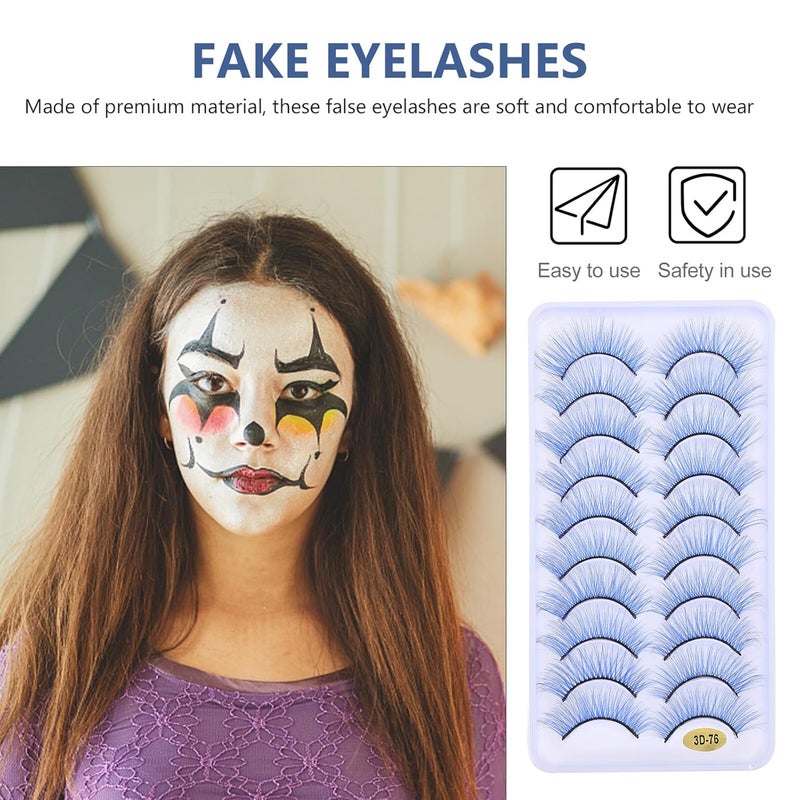 PATKAW 10 Pairs Natural Look Halloween False Lashes Soft Reusable Realistic Eyelashes for Women Halloween Makeup - Image 3